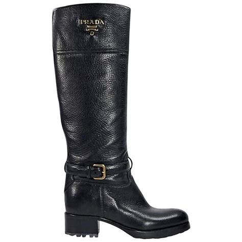 prada boots green leather equestrian|Prada genuine leather boots.